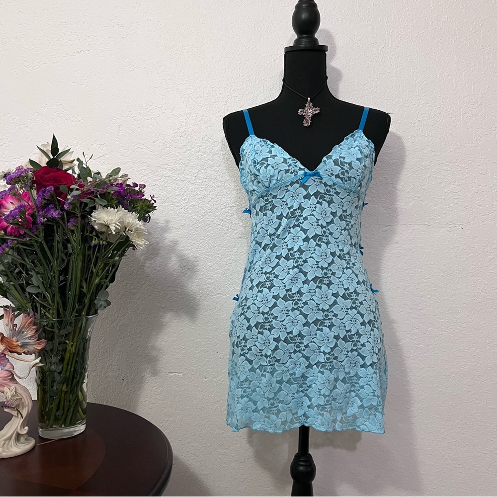 Victoria's Secret Light Blue Lace Chemise